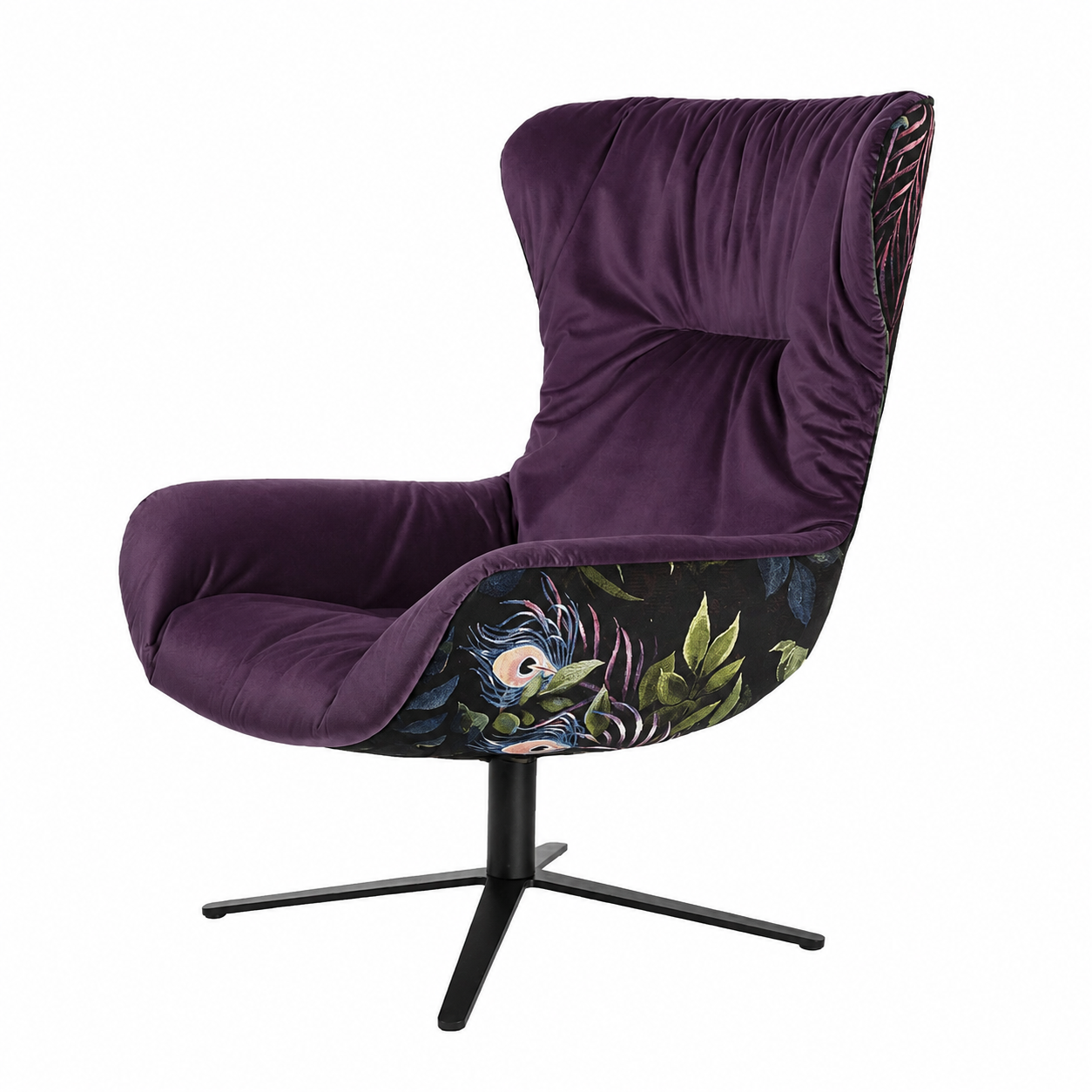 Leya Wingback Chair inkl. Ottoman - Oasis Gobelin mit Adamo&Eva 106