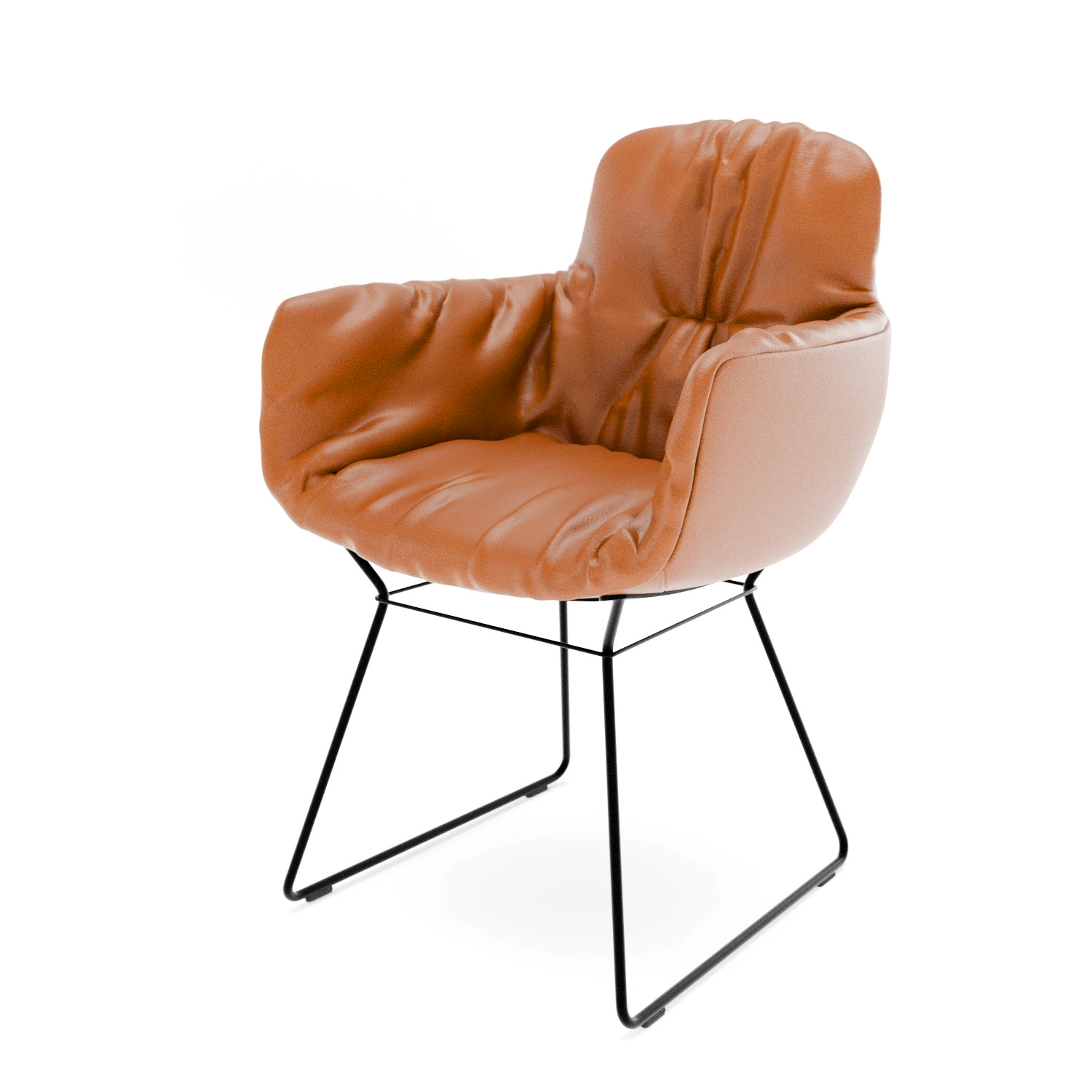 Leya Armchair High - limitierte Sonderaktion Leder Sensia - Drahtgestell