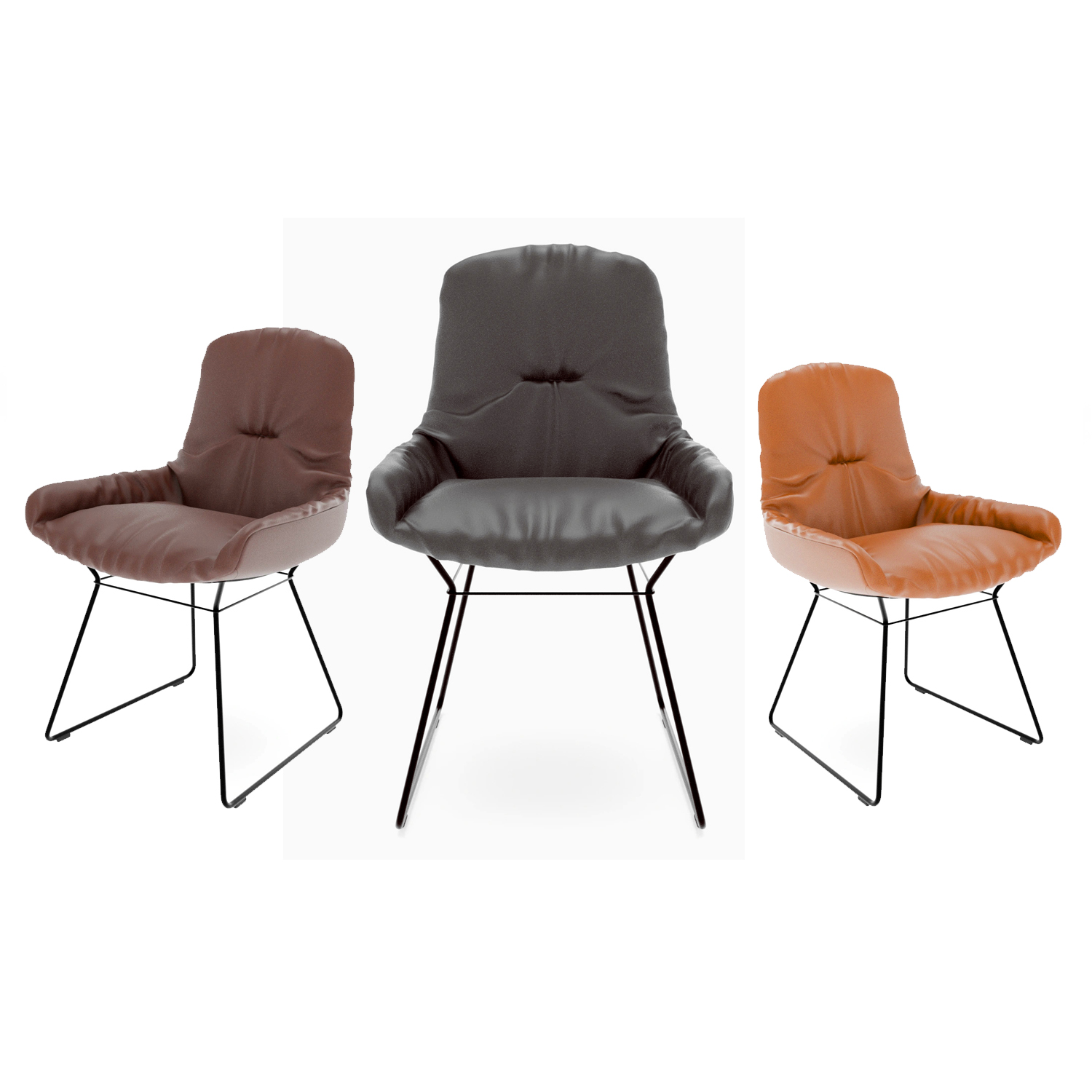 Leya Armchair Low - limitierte Sonderaktion Leder Sensia - Drahtgestell 