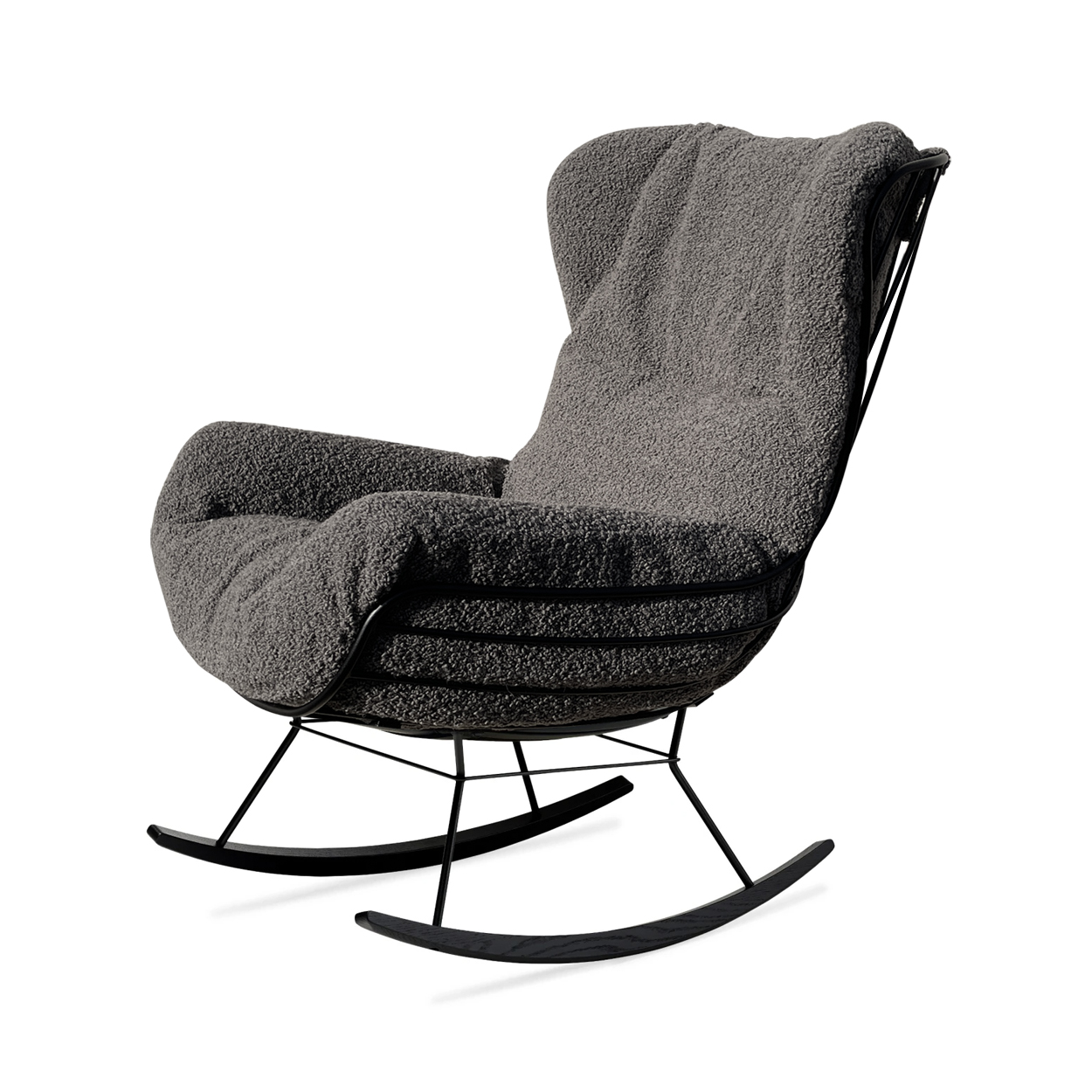 LeyaSol Wingback Rocking Chair - Indoor - Nimbus Topo 