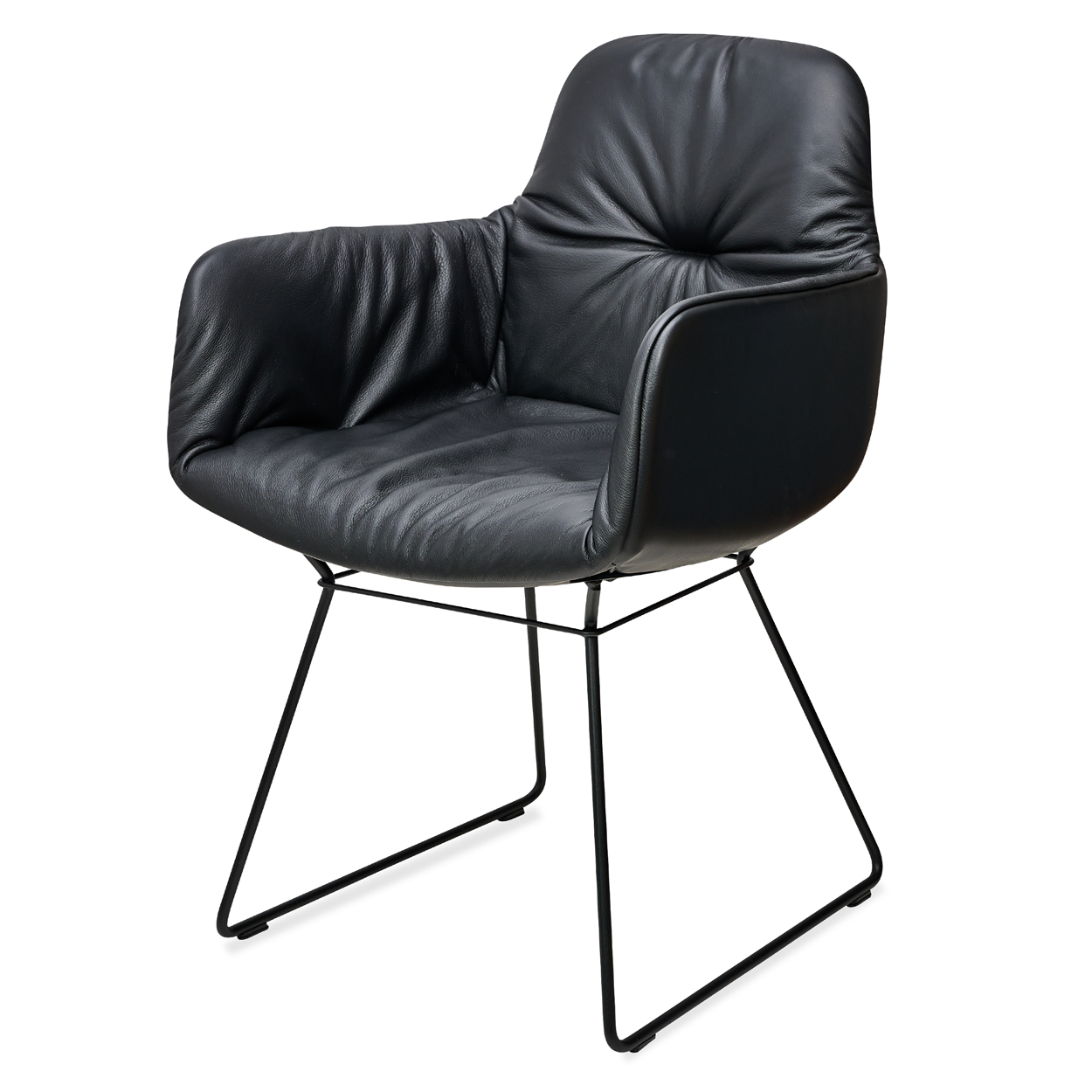 Leya Armchair High - Leder Cairo Schwarz 