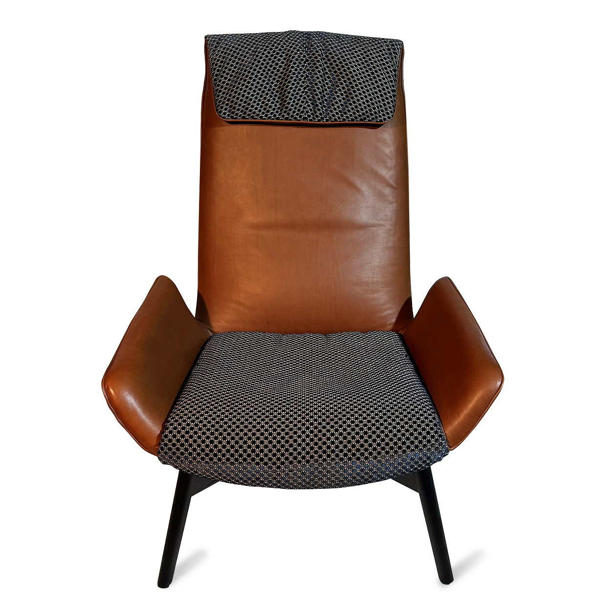 Amelie Lounge  Sessel inkl. Ottomane - Leder Opium Cognac und Nobilis Raphael