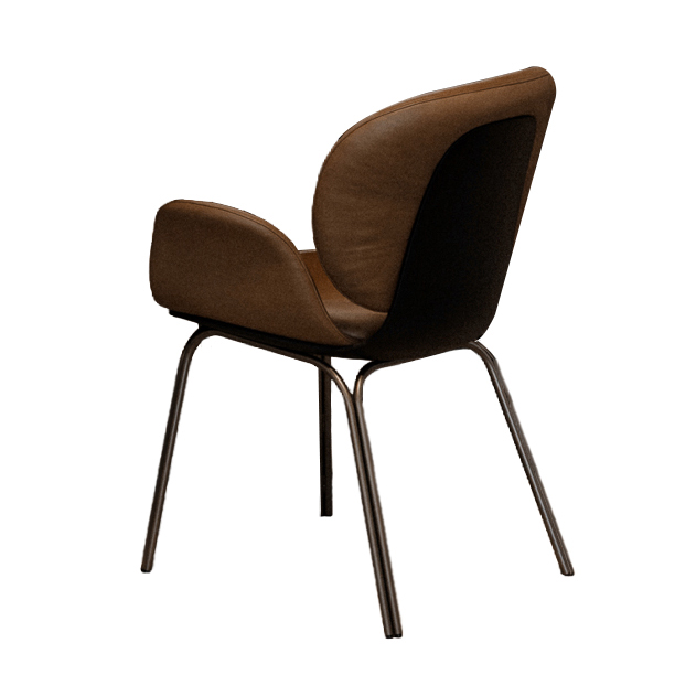 Ivy Armchair - Leder Adora Muscat - Stahlgestell 1.8 Bronze Lasur 