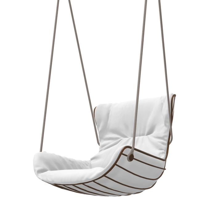 Leyasol Wingback Swing Seat Stoff Marble - Gestell Bronze Lasur - Outdoor  
