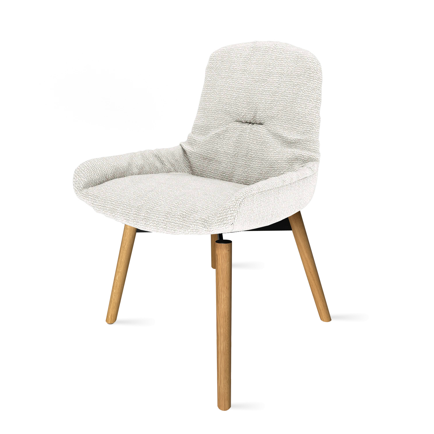 Leya Armchair Low - Stoff Safire 07 - Kreuzzarge Eiche geölt 