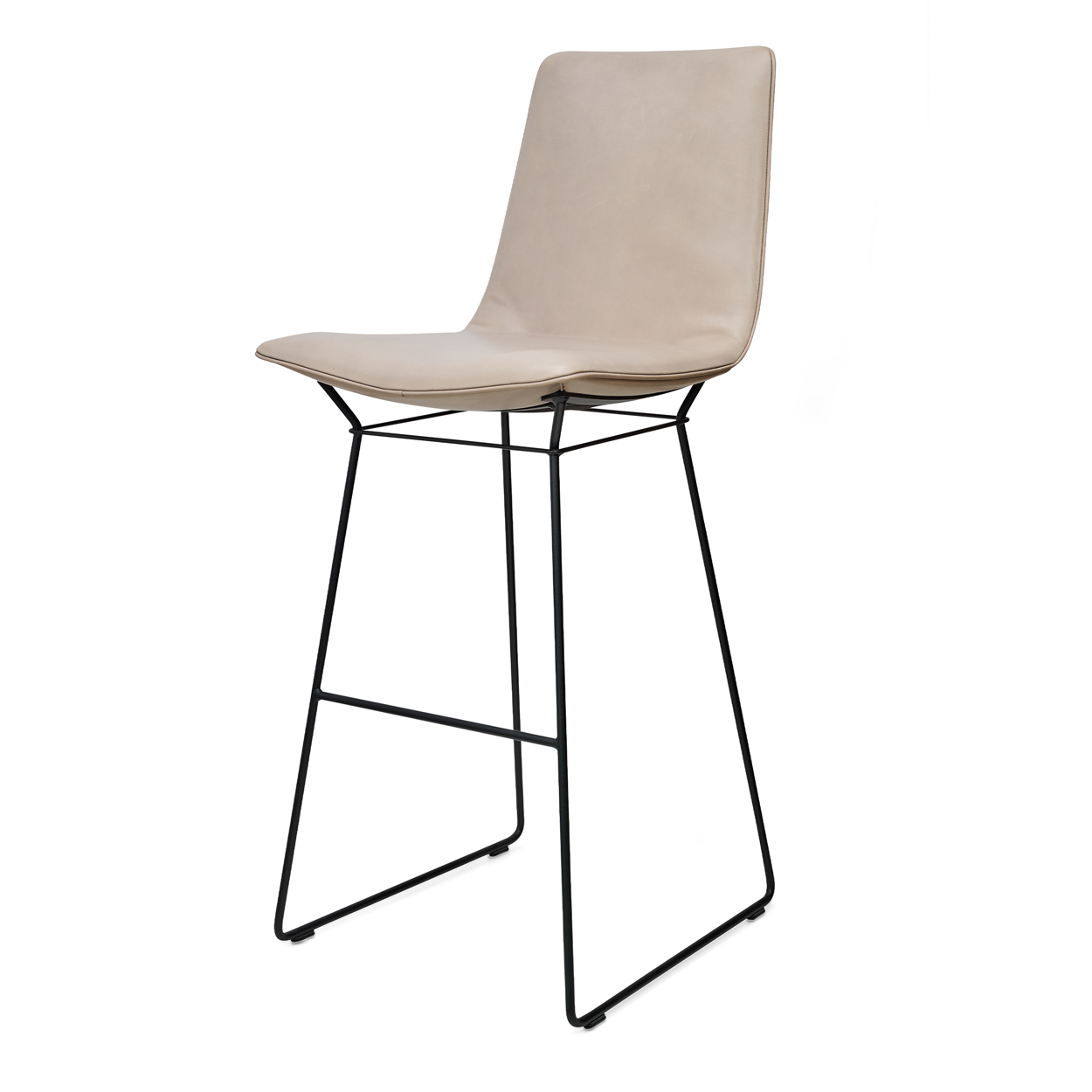 Amelie Barchair High Leder Oman Hellgrau