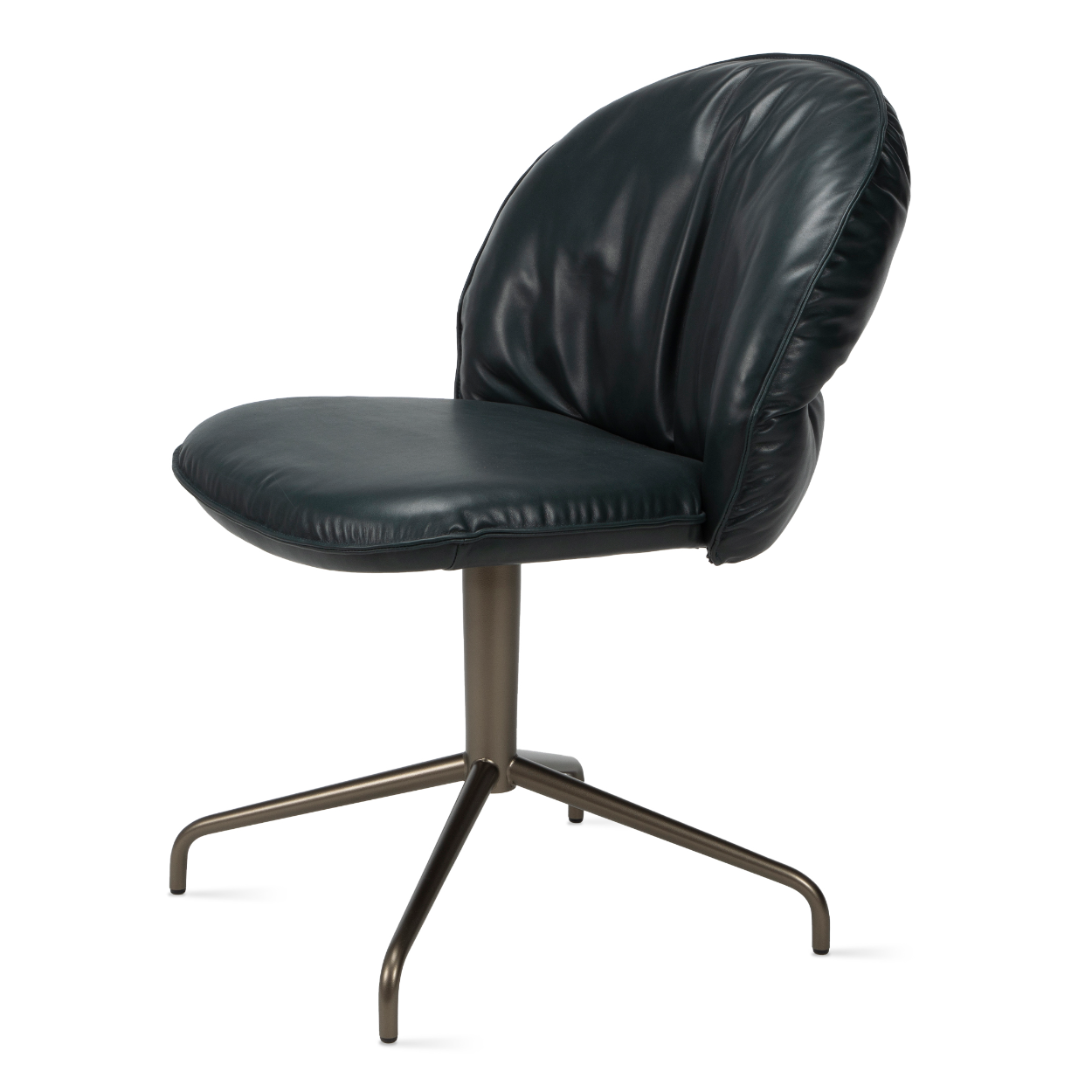 Marie  Chair – Leder Adora Jade - Sternfußgestell Bronze Lasur 