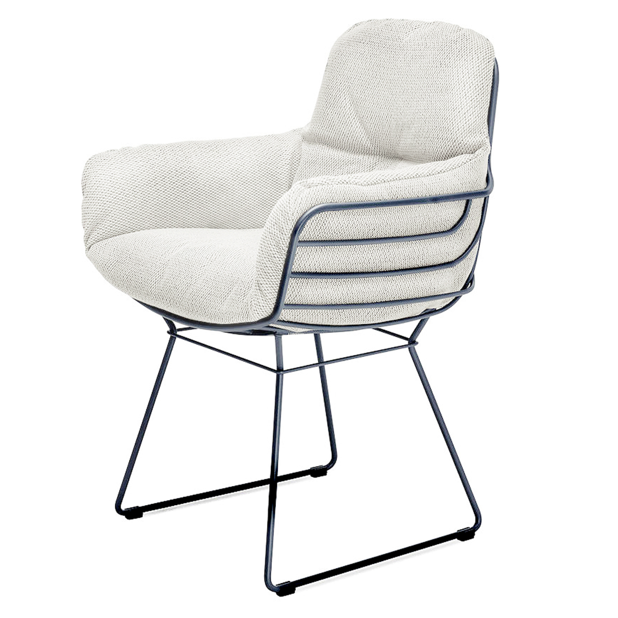 Leyasol Armchair High OUTDOOR - Gestell schwarz mit Polster Lopi Marble