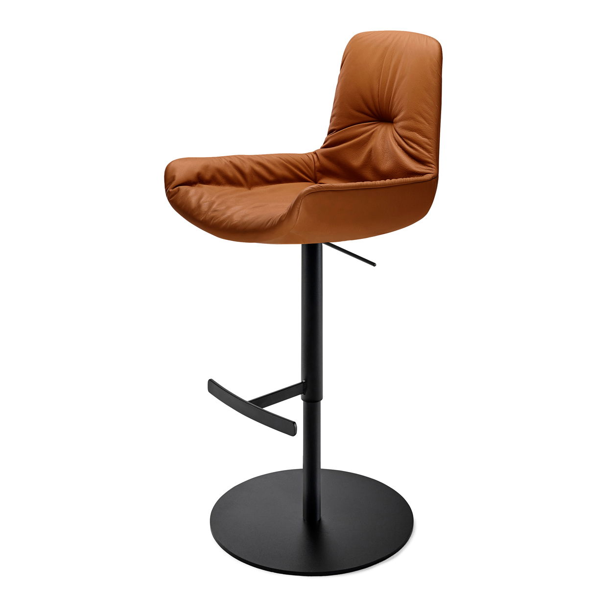 Leya Bar Armchair Low - Leder Sahara cognac
