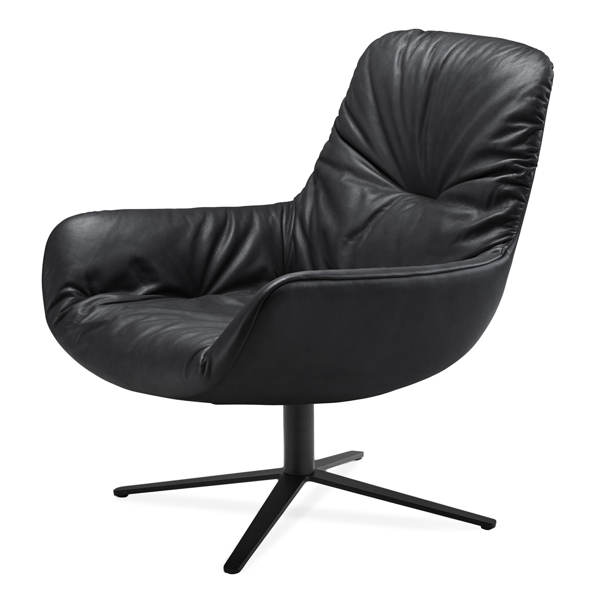 Leya Cocktail Lounge Chair Leder Sahara Ebony