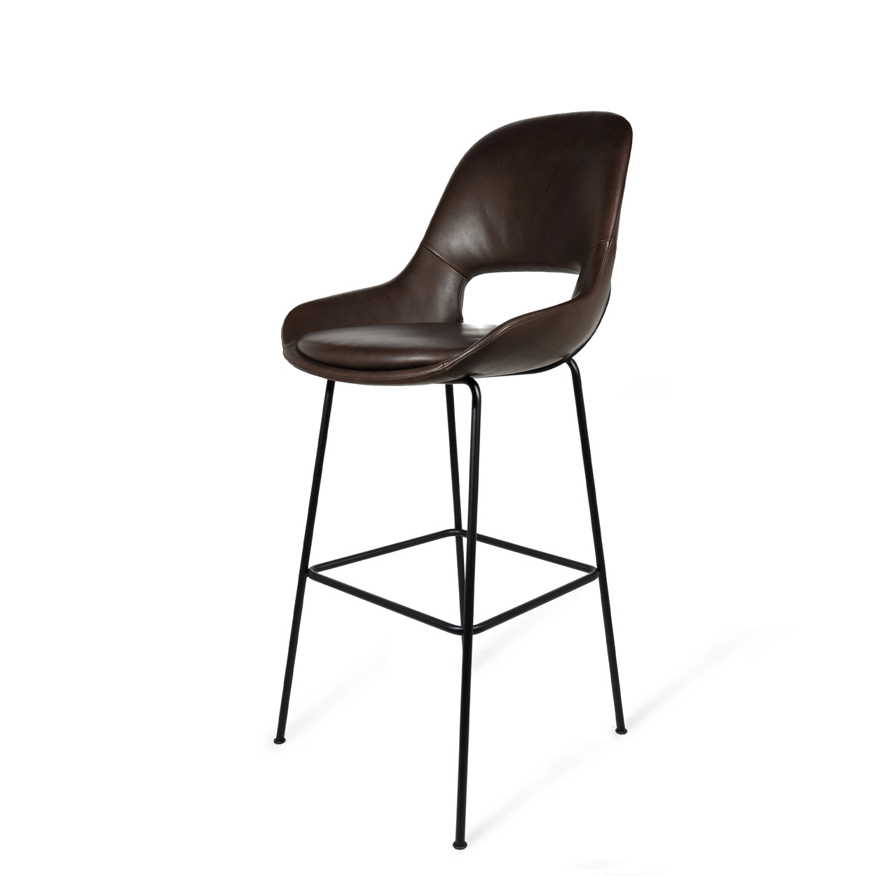 Theia Bar Armchair Low Leder Adora Coffee