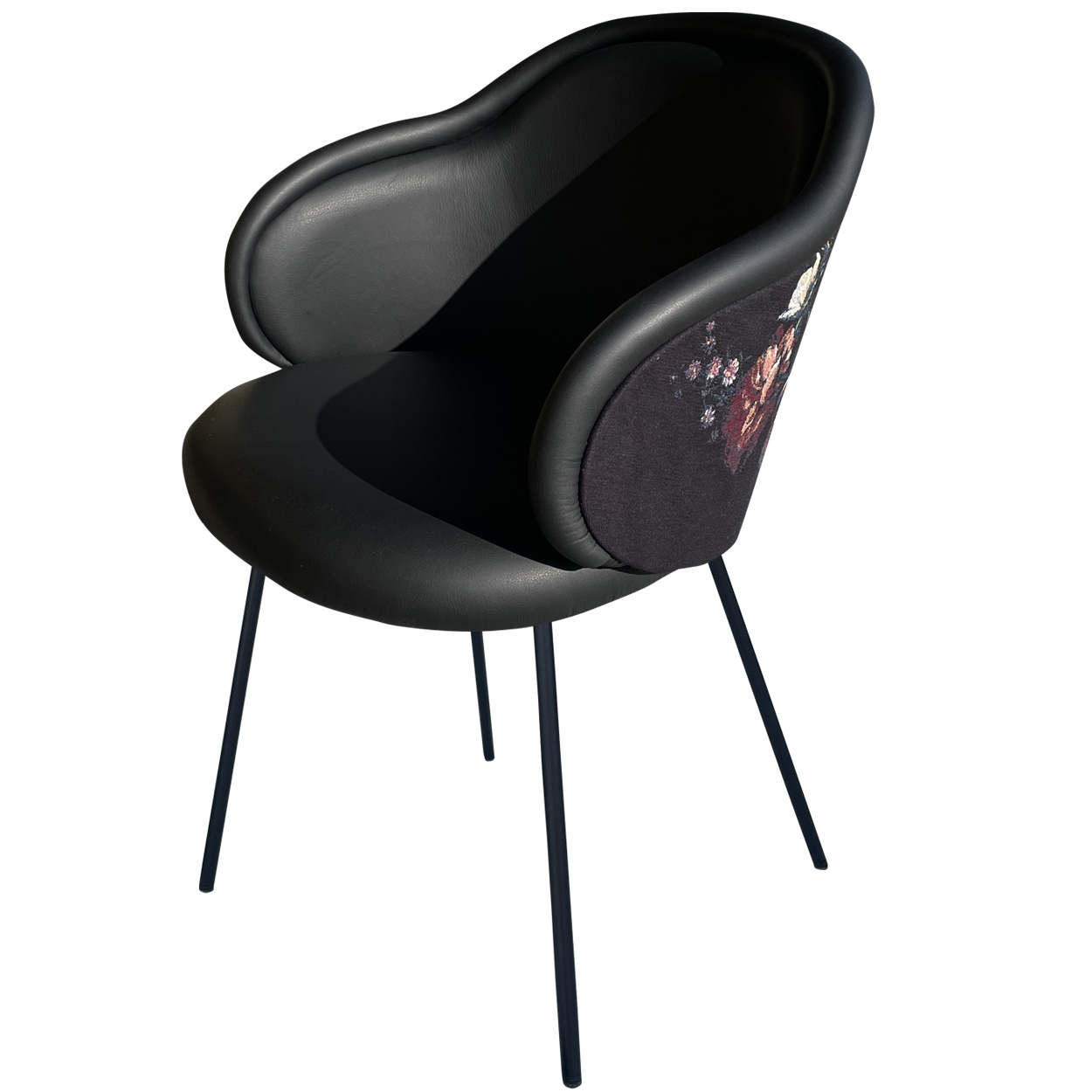 Ona Curved Armchair 2020 Leder Sahara - Stoff Gobelin Eden
