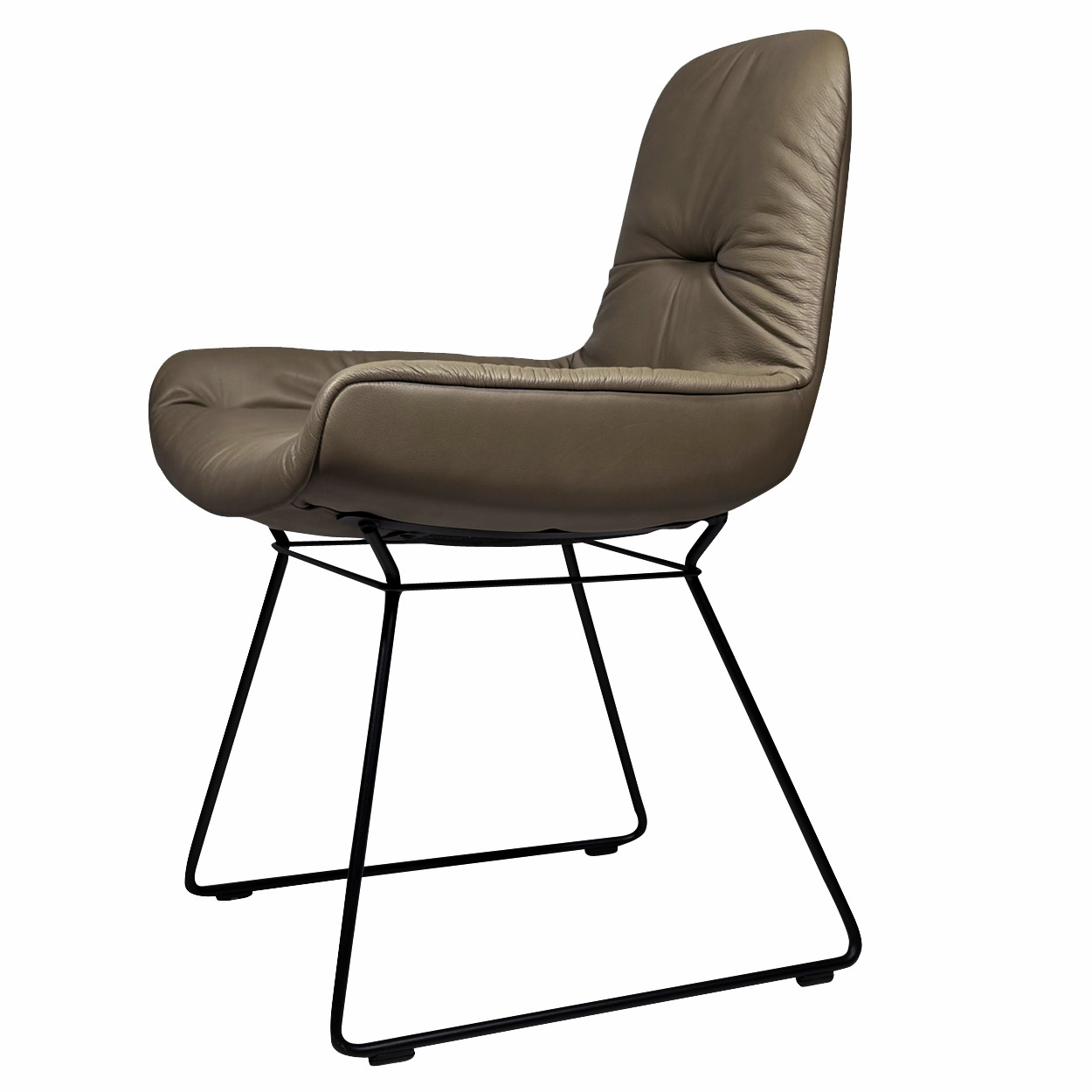 Leya Armchair Low - Leder Opium walnut