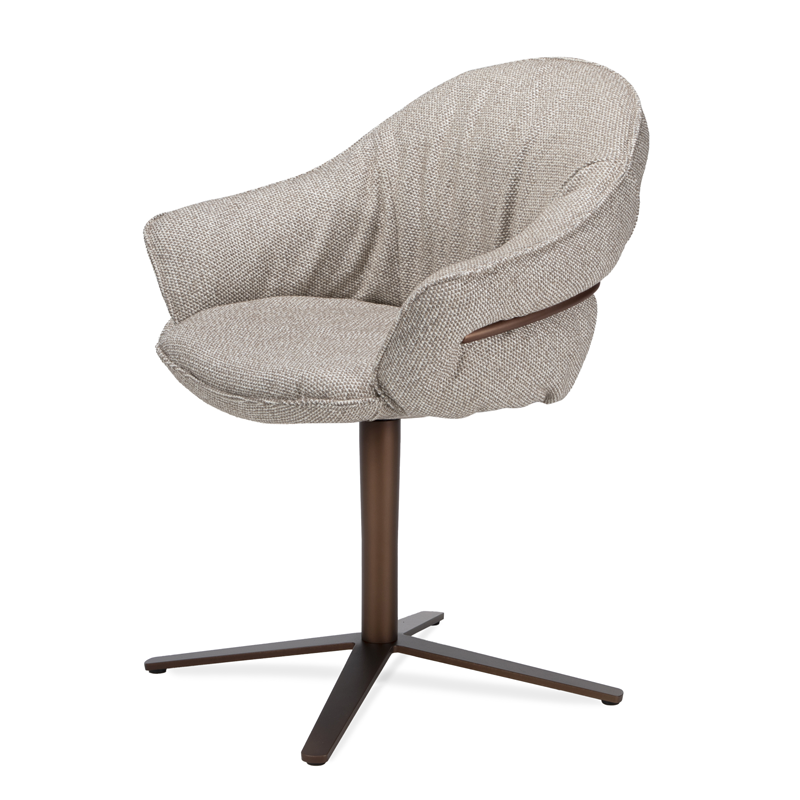 Marie Armchair - Stoff Safire 0004 - Stahl Kupfer Lasur 
