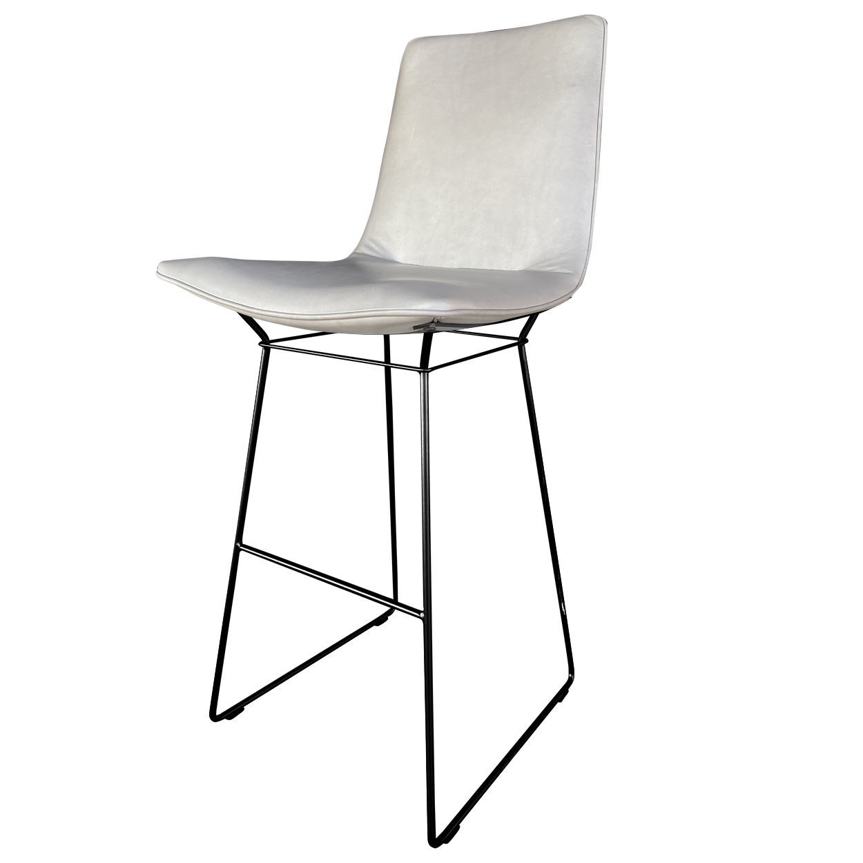 Amelie Bar Chair - Leder Adora Platino 