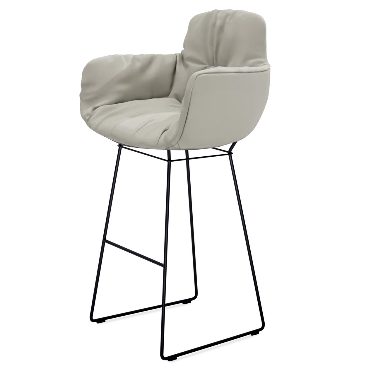 Leya Bar Armchair High - Leder Sahara Ivory 